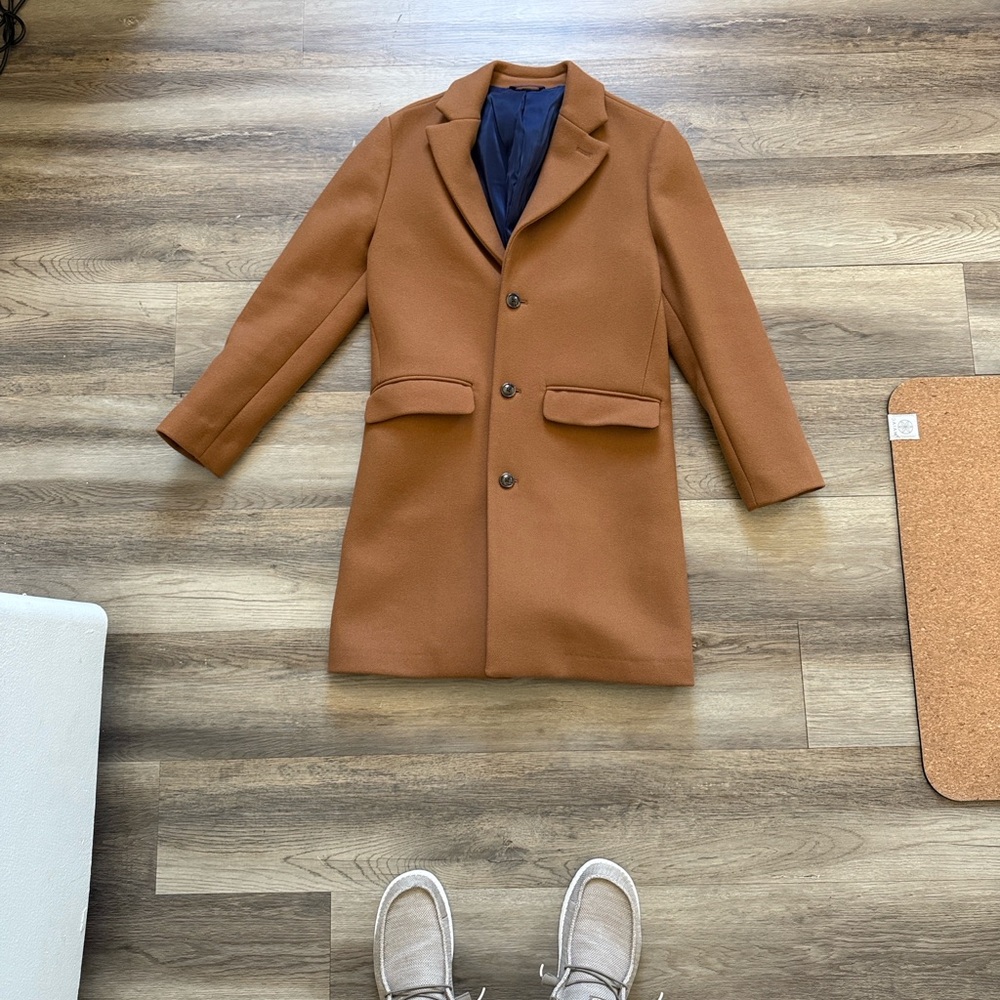 Bonobos Men's Camel Wool-Blend Overcoat